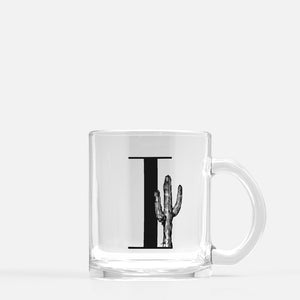 Cactus Monogram Glass Mug