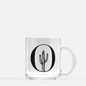 Cactus Monogram Glass Mug