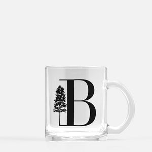 Ponderosa Pine Monogram Glass Mug