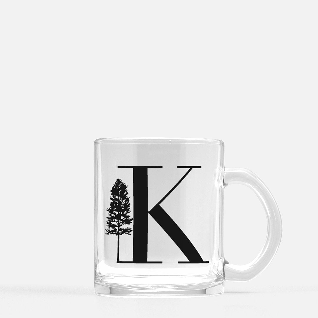 Ponderosa Pine Monogram Glass Mug