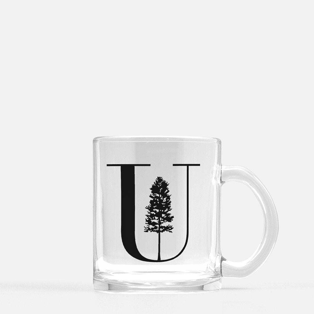 Ponderosa Pine Monogram Glass Mug