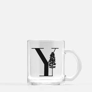 Ponderosa Pine Monogram Glass Mug