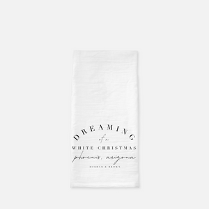 White Christmas Tea Towel